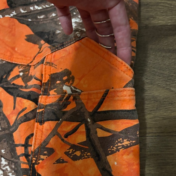 MNML Orange Camouflage Camo Cargo Carpenter Pants NWT Size 36 - Picture 8 of 11